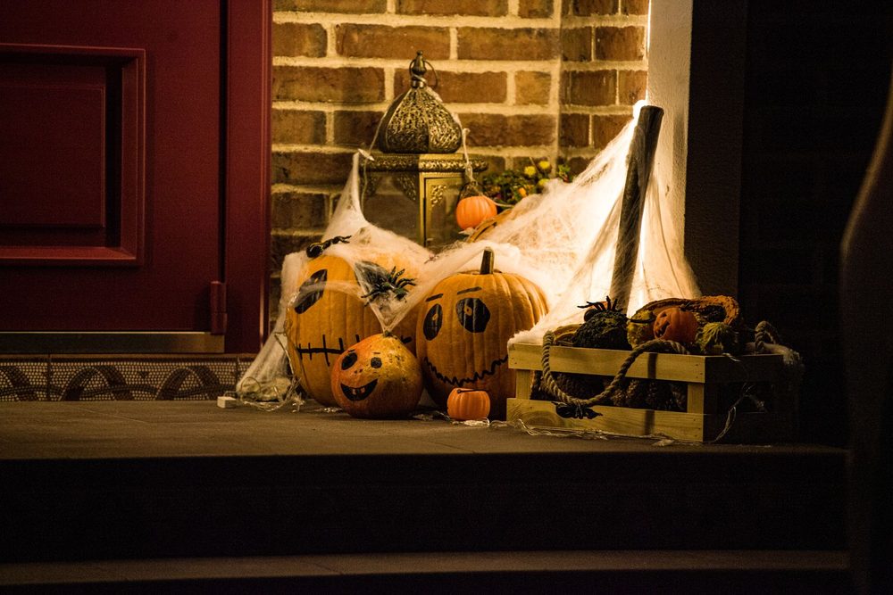 Decoración de Halloween con calabazas