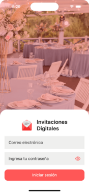 App móvil - Invitaciones digitales iOS